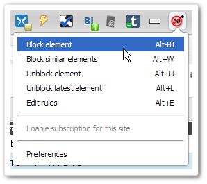 ツールバーのポップアップから「Block Element」を選択